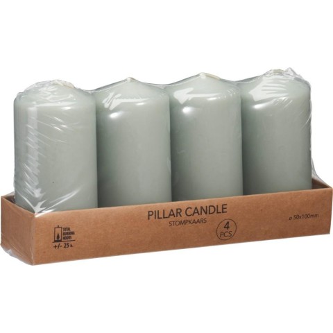 SET 4 CANDELE 5X10CM MENTA